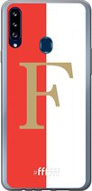 6F hoesje - geschikt voor Samsung Galaxy A20s -  Transparant TPU Case - Feyenoord - F #ffffff