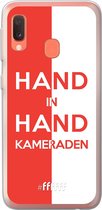 6F hoesje - geschikt voor Samsung Galaxy A20e -  Transparant TPU Case - Feyenoord - Hand in hand, kameraden #ffffff