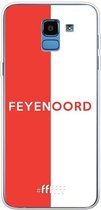 6F hoesje - geschikt voor Samsung Galaxy J6 (2018) -  Transparant TPU Case - Feyenoord - met opdruk #ffffff