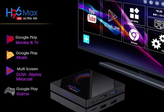 2019 versie H96 Max 4Gb 64GB Android 9 Tv Box Smart TV BOX met 2.4G/5Ghz Wifi HDR 4K H.265 Media Player Set Top Box ! - H96 Max