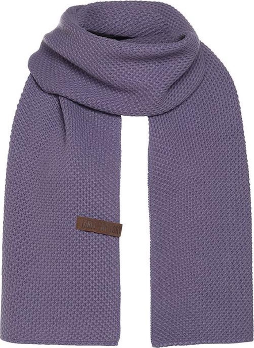 Knit Factory Jazz Gebreide Sjaal Dames - Paarse Wintersjaal - Langwerpige sjaal - Wollen sjaal - Dames sjaal - Violet - 200x30 cm