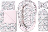 Babynestje - Babynest 5 elementen SET - Draagbare nest met dekentje - Dubbelzijdig - 60 x 105 cm - Muffin break