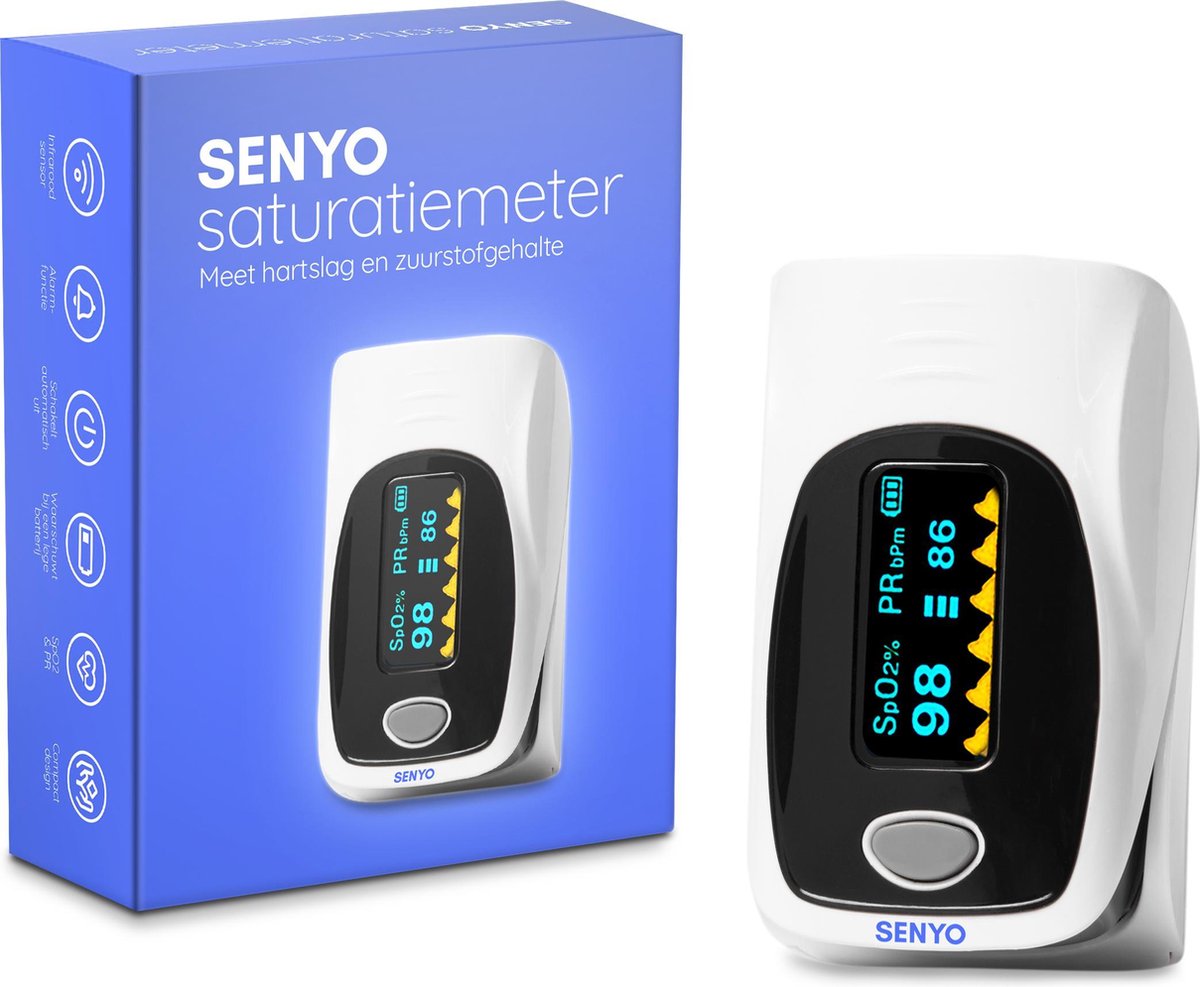 SENYO Saturatiemeter met hartslagmeter - Zuurstofmeter vinger - Pulse  Oximeter | bol.com
