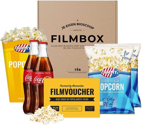 Filmpakket met cola - je eigen thuisbioscoop! - Filmbox - Cadeaupakket