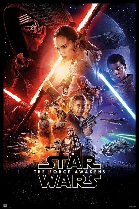 Star Wars poster - The Force Awakens - Kylo Ren - stormtroopers - film - 61 x 91.5 cm