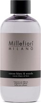 Millefiori Milano Navulling voor Geurstokjes 250 ml - Cocoa Blanc & Woods
