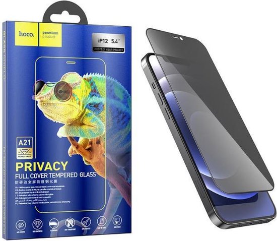 Foto: Hoco privacy screenprotector iphone 12 mini iphone 12 mini privacy screenprotector