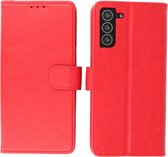 Samsung Galaxy S21 Plus Hoesje - Book Case Telefoonhoesje - Kaarthouder Portemonnee Hoesje - Wallet Cases - Geschikt voor Samsung Galaxy S21 Plus - Rood