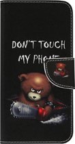 ADEL Kunstleren Book Case Pasjes Portemonnee Hoesje voor Huawei P20 Lite (2019) - Don't Touch My Phone Beren