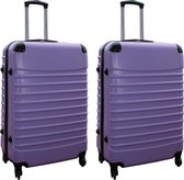 Travelerz kofferset 2 delige ABS groot - met cijferslot - 95 liter - lila