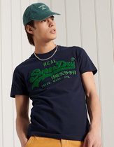 Superdry Heren tshirt Standaardgewicht chenille T-shirt met Vintage Logo