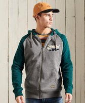 Superdry Heren Trui Vintage Logo Duo hoodie met raglanmouwen en rits