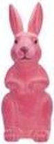 Paashaas beeldje - Paashaas decoratie - Paasdecoratie - Flocked - Roze - 45cm