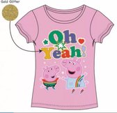 Peppa Pig - T-shirt - Oh Yeah ! - roze - maat 134/140