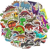 ProductGoods - 50 Stuks Dino Stickers - Muur Decoratie - Koffer Decoratie - Laptop Decoratie - Koelkast Decoratie - Stickervellen - Dinosaurus Stickers