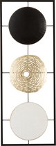 J-Line Wandbord 3 Cirkels Metaal Wit / Goud / Zwart 28.5x74.5x3