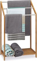 Relaxdays handdoekrek bamboe - handdoekhouder staand - handdoekenhouder - handdoekenrek