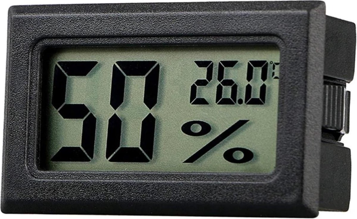 Professionele hygrometer - Zwart - Meet ook temperatuur - Voor buiten en binnen - 2 in 1 - Hygrometer - Merkloos