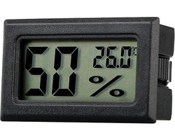 Professionele hygrometer - Zwart - Meet ook temperatuur - Voor buiten en binnen - 2 in 1 - Hygrometer
