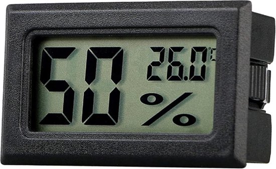 Professionele hygrometer - Zwart - Meet ook temperatuur - Voor buiten en  binnen - 2 in... | bol.com