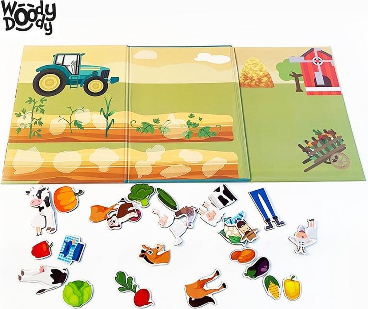 Boerderij Puzzel Magnetibook - Magneet Boek Boerderij - Plakboek Dieren en Boerderij Montessori - Boerderij Speelgoed - WoodyDoody - Sinterklaas cadeautjes jongens en meisjes — afbeelding 7