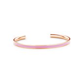CO88 Collection Majestic 8CB 90200 Stalen Open Bangle met Emaille - One-size (62x50x2 mm) - Rosékleurig / Roze
