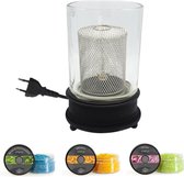 Scentchips® - Scentlamp zwart met Scentpearls Peony - Orange - Musk Fresh Wood