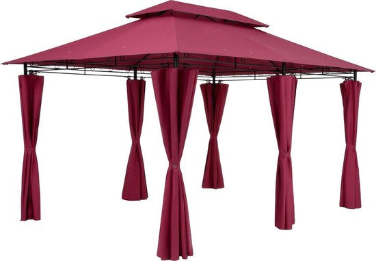 Casaria Pavillon Topas 3x4m - Protection UV 50+ - Rouge