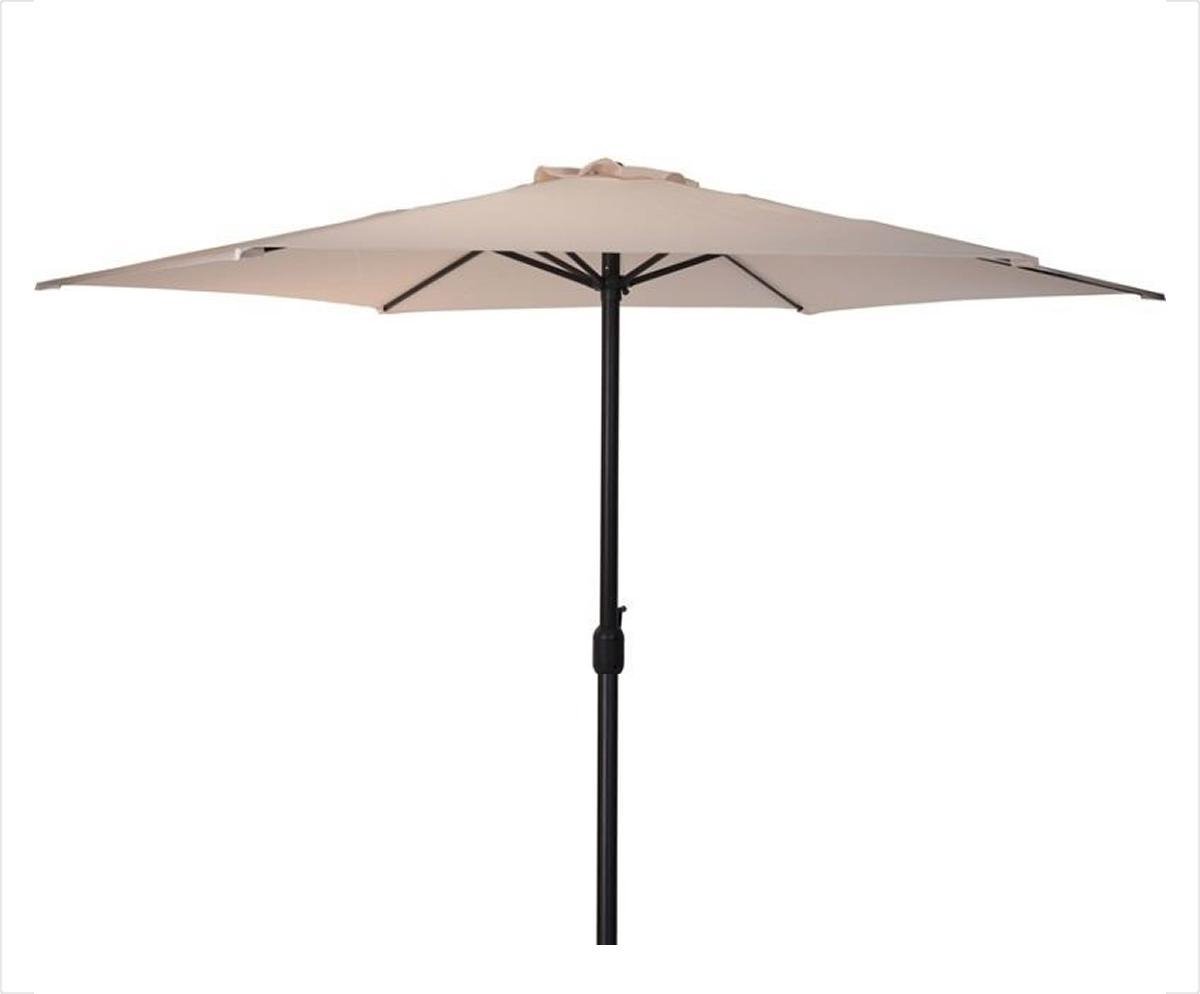 Parasol Taupe Ø300 cm voor Tuin en Terras met handig opdraaisysteem