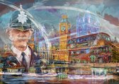 Slimbuy CityArt schilderij London glashelder perspex 70x98cm incl. luxe ophangsysteem