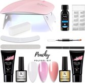 PEACHY ® Paris POLYGEL Kit - Mini/UV Led Lamp - 3 Kleuren - Gellak - Nageldroger Nagellak set - Starterspakket Starterpack Start pakket - Gel Nagellakset - Nagelverlenging - Nail Extention - 