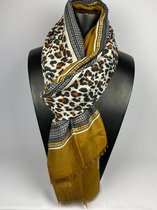 Sjaal Gerard Pasquier met leopard print van mooi materiaal