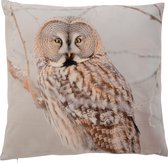 Geen Kussen Uil Tak Polyester Bruin/Wit