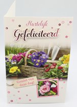 Verjaardag wenskaarten 3D bloem 6 stuks - Felicitatie kaarten - Gefeliciteerd kaarten