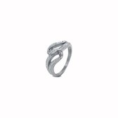 Silventi 983201146 Stalen Ring - Dames - Zirkonia - Fantasie - Maat 57 - Zilverkleurig