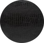Costa nova placemat - 38 cm rond - zwart - set van 6 - 38 cm rond