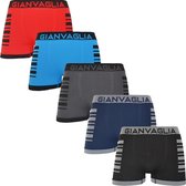 Gianvaglia 5 pack Boxershorts Microfiber Naadloos met streep multicolor M / L
