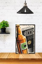 3D Retro hout Poster Kleine Beer