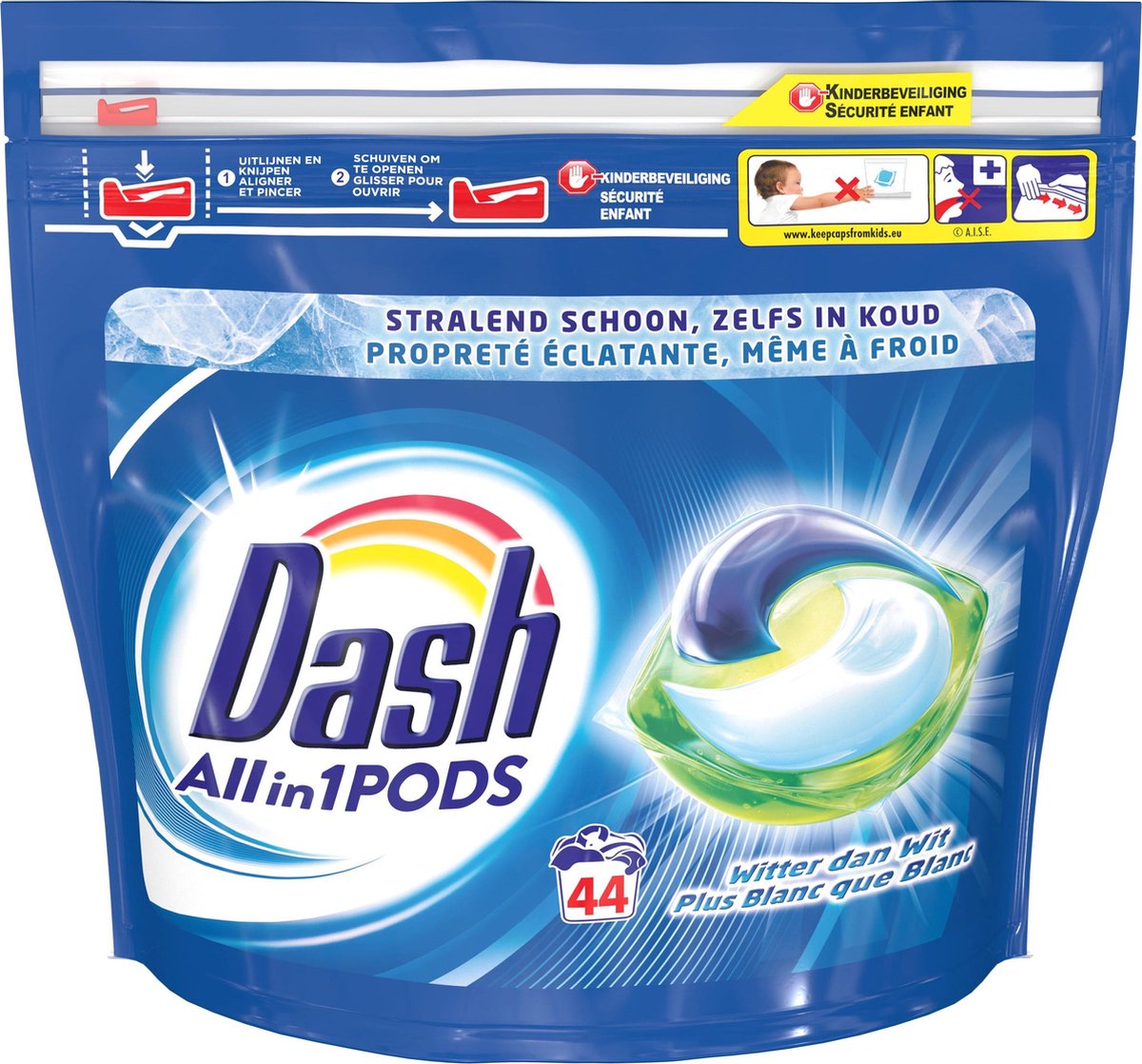 Dash All in 1 Wasmiddel Pods Regular Wit - 2x44 Wasbeurten - Voordeelverpakking