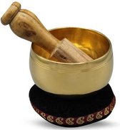 Messing Klankschaal Met Stok & Kussen 6cm Met Doos