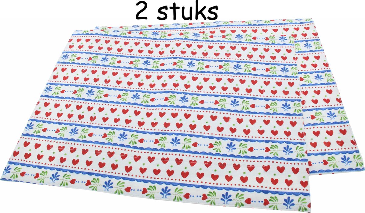 Jet by ter Steege Placemats - Twents Bont - 100% Katoen - 47 x 36 cm - 2 stuks