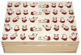 Creadeau - Theedoos Cup Cats - 12 vaks - 29,5x22,5x8,3 cm - Hout