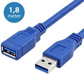 USB 3.0 Verlengkabel - 1,8 meter - Blauw
