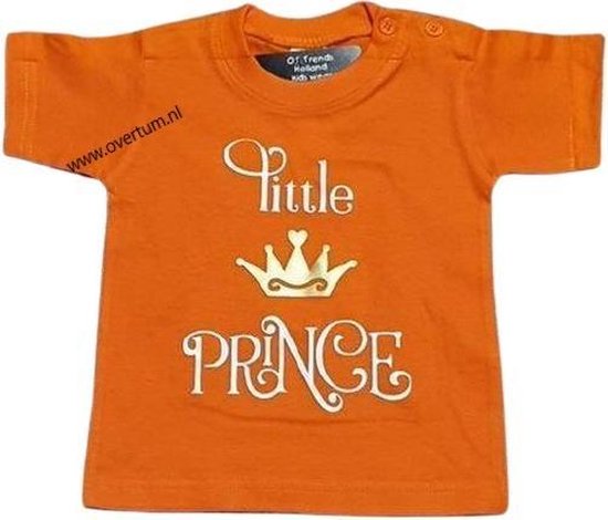 Baby shirt koningsdag met opdruk little prince maat 104 | bol.com