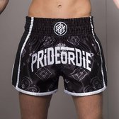 Pride or Die Muay Thai Shorts RISE Zwart Wit Maat XS - Jeansmaat W-28