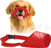 Honden muilkorf - Rood - maat L - 18 cm Snuit omvang | 8,5 cm snuit lengte- ideaal voor grotere honden - tegen bijten, happen, slopen en poep eten - machine wasbaar - ademend en comfortabel