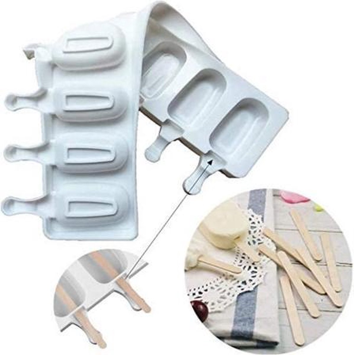 Lot de 40 moules à sucettes glacées multifonctions en acier inoxydable avec poignée lisse, capacité de 80 ml chacune, pour la fabrication de délicieuses crèmes glacées, pour un usage domestique et