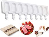 Magnum pop mold siliconen (klein) - Ijsjes vorm - Siliconen mal Magnum vorm - Magnum ice mold - Magnum maker - Magnum Bakvorm - inclusief 20 IJSSTOKJES!!