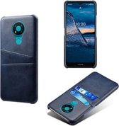 Nokia 3.4 hoesje - MobyDefend Lederen Backcover Met Vakjes Voor Pasjes - Blauw - GSM Hoesje - Telefoonhoesje Geschikt Voor: Nokia 3.4