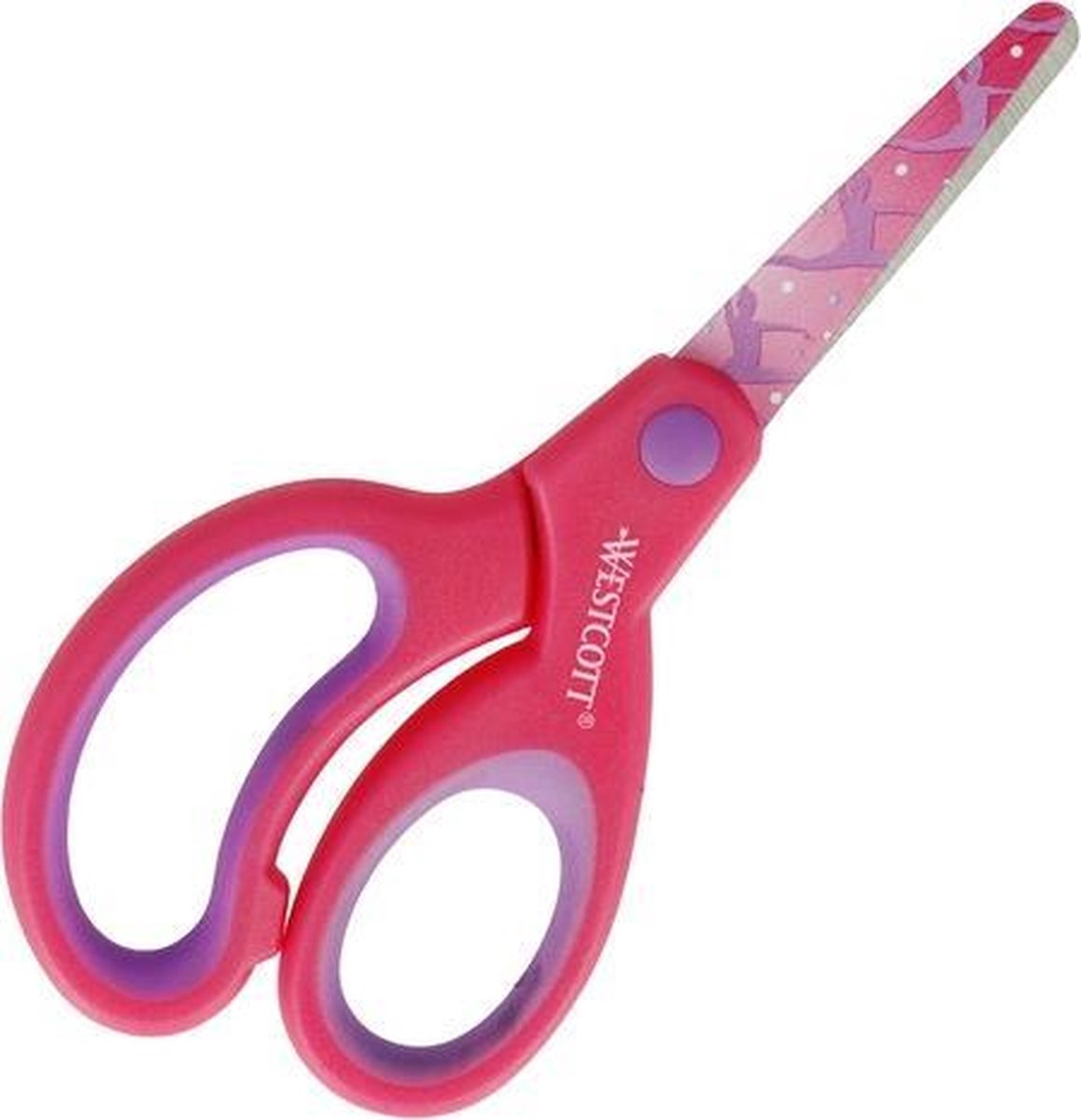 Schaar Westcott Kids 13cm - softgrip ronde punt rood met